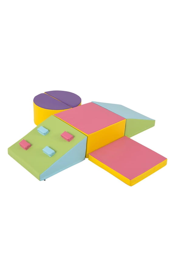 6-Piece Foam Climbing Blocks with Hook and Loop Fasteners