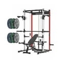 thumbnail image 1 of EONFITOmni Power Cage Home Gym Package, 1000LBS Multi-Functional Workout Squat Rack with Pulley System 18-Level Adjustable Height and J-Hooks, Dip Bars, T-Bar, Gym Equipment, 1 of 8