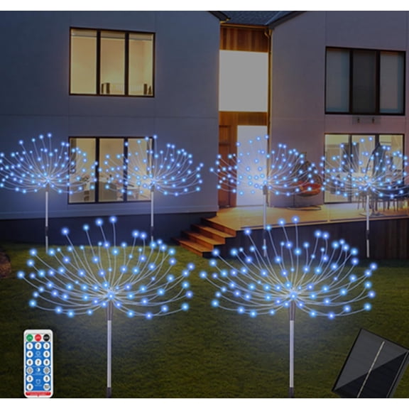 EONQ Solar Garden Firework Lights, 6 x 120 LED Fairy Lights Solar Powered Starburst Lights Outdoor Firework Decorative Lamp Pathway Lighting