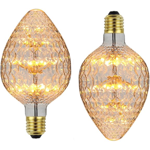 EONQY 2 Pack Led Bulb Vintage Light Bulb Starry Light Bulb Firework Decorative Light Bulb 3W Fairy Light Bulbs E27 Screw Mouth, for Bedroom Wedding Decoration