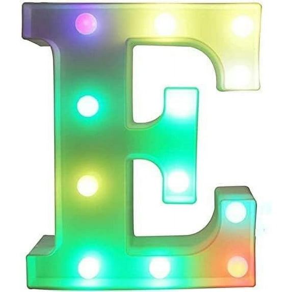 EONQY Alphabet Letter Lamp, Colorful Light up Letters Led Marquee Letter Lights Battery Powered Light Up Number Sign Night Light for Party Christmas Lamp Home Bar Decoration