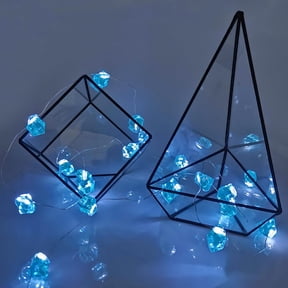 EONQY Amethyst LED String Lights, 2M 20LED Natural Crystal String Lights Battery Powered Christmas String Lights for Bedroom Party Birthday Wedding Decor