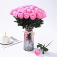 thumbnail image 1 of EONQY Artificial Flowers Roses, Artificial Silk Flowers Realistic Roses Bouquet Long Stem for Home Wedding Decoration Party (Deep red), 1 of 5