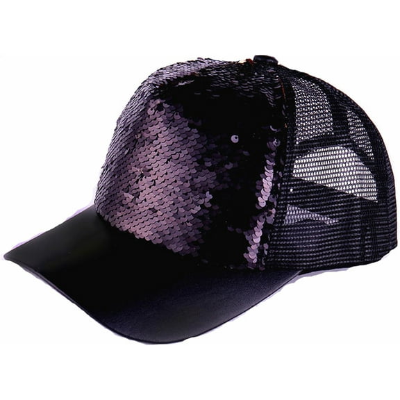 EONQY Baseball Cap, Shining Sequin Hat, Casual Sport Sun Caps Sequins Shining Breathable Adjustable Hats