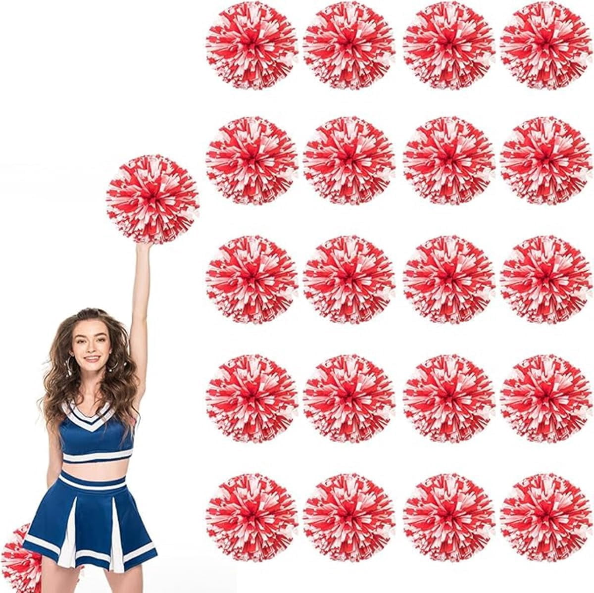 Near Me 4-Pack Cheerleading Pom Poms With Baton Handles - Metallic PVC ...