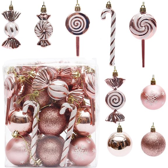 EONQY Christmas Tree Baubles, 36-50PCS Christmas Tree Decorations Set, Xmas Baubles Tree Decorations Balls Ornaments for Xmas Hanging Decorations