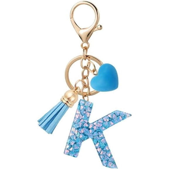 EONQY Initial Letter Keychain, Butterfly Pendant Keychain for Women Wallet Purses