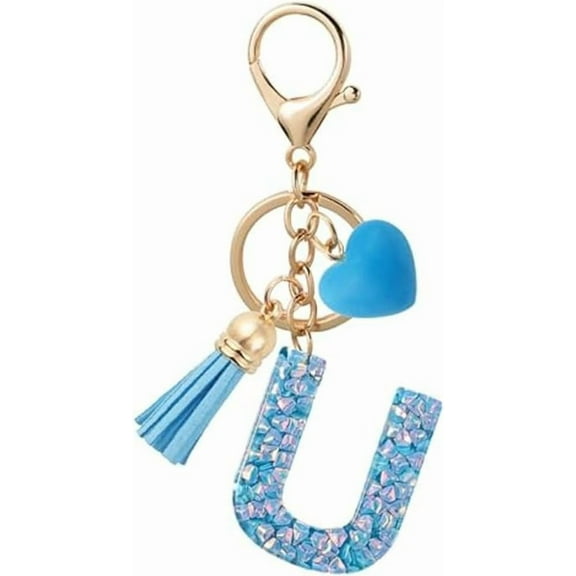 EONQY Initial Letter Keychain, Butterfly Pendant Keychain for Women Wallet Purses