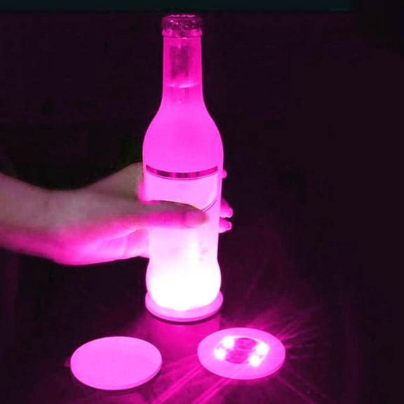 EONQY LED Coaster, Light Up Coaster LED Car Coasters Waterproof Acrylic Beer Cocktail Coasters for Parties Weddings Bar Christmas Home Pub
