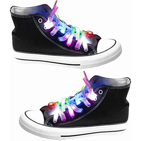 EONQY LED Light Up Shoe Laces, Nylon LED Shoelaces Light Up Shoe Laces Flashing LED Disco Light Laces for Party, Dancing, Hip Hop, Running, Decorations