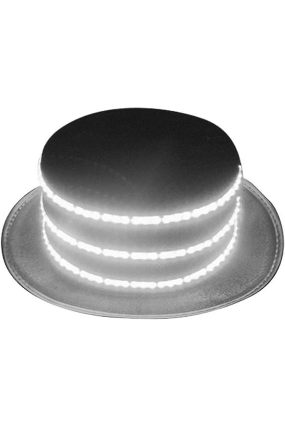 LED Party Hat, LED Disco Top Hat Light Up Hat Sparkly Glitter Space LED Hat for Women and Men