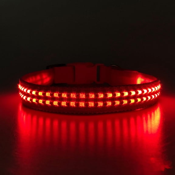 EONQY Light Up Dog Collar, LED Dog Collar Battery Operated Waterproof with 3 Light Modes Adjustable Dog Collar for Small Medium Large Dogs