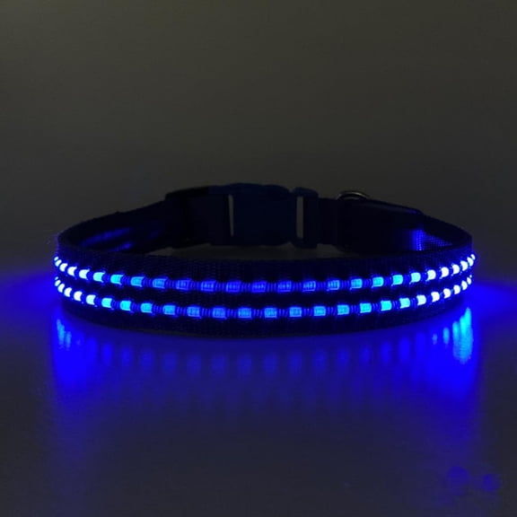 EONQY Light Up Dog Collar, LED Dog Collar Battery Operated Waterproof with 3 Light Modes Adjustable Dog Collar for Small Medium Large Dogs
