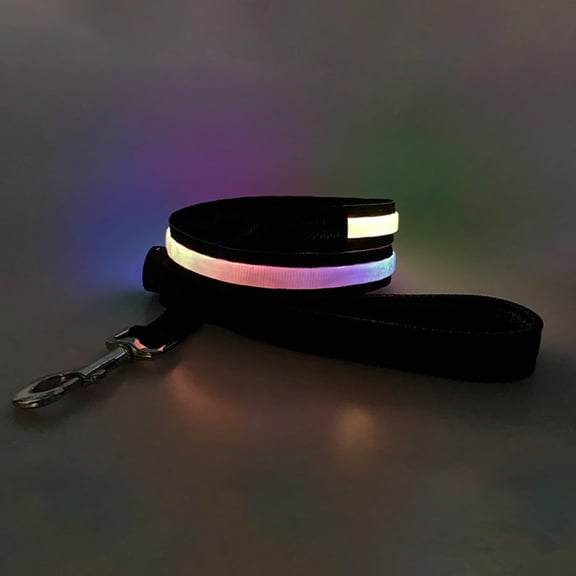 EONQY Light Up Dog Leash, USB Rechargeable Glowing LED Dog Leash, 3 Flash Modes Nylon Light Up Dog Lead for Small Medium Large Pets