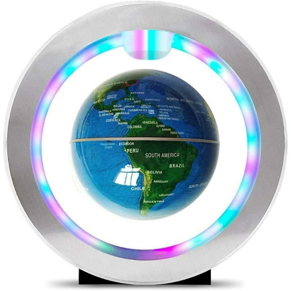 EONQY Magnetic Levitation Globe, 4inch Magnetic Levitation Floating World Map Globe with LED Light O Shape Base for Office Desk Decoration,Children's Holiday Birthday Gift