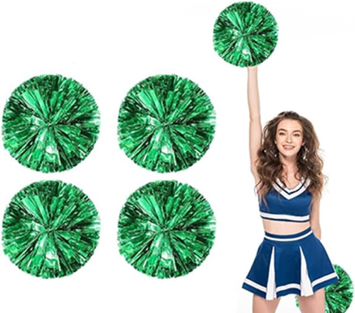EONQY Plastic Cheerleading Poms, 4Pcs Super Cute Cheerleading pom poms Cheer Dance Pom Pom for Game, Sports, Aerobics