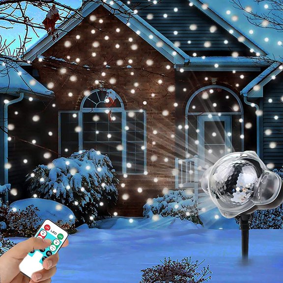 EONQY Snowflake Projector Light, Christmas Light Projector, Outdoor Indoor Snowfall Lights with Remote&Timer IP65 Dynamic Snow Effect Spotlight for Christmas Party
