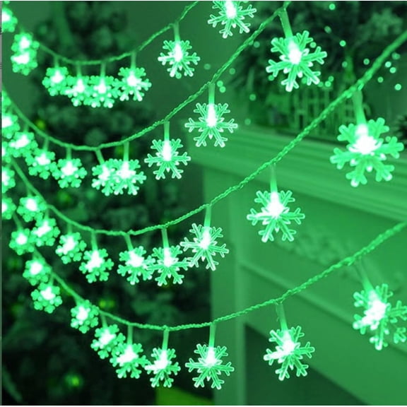 EONQY Snowflake String Light, LED Fairy Light USB Powered String Lights for Christmas Wedding Birthday Valentine Party Bedroom