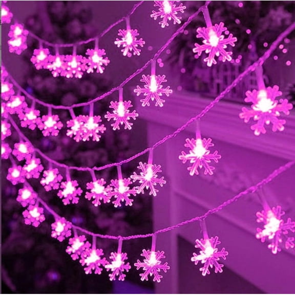 EONQY Snowflake String Light, LED Fairy Light USB Powered String Lights for Christmas Wedding Birthday Valentine Party Bedroom