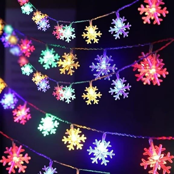 EONQY Snowflake String Light, LED Fairy Light USB Powered String Lights for Christmas Wedding Birthday Valentine Party Bedroom