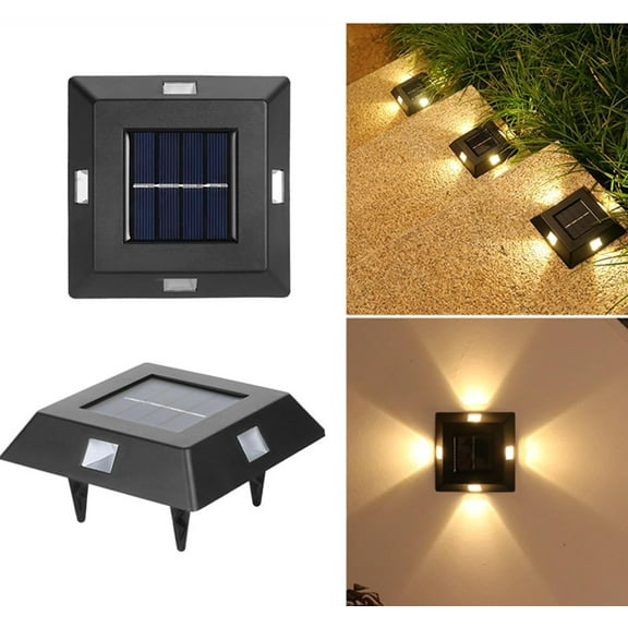 EONQY Solar Lights Outdoor Garden, 2 Pack Solar Fence Lights Outdoor Waterproof Solar Wall Light for Yard Deck Roof Patio Stairway Gate Lighting Decoration