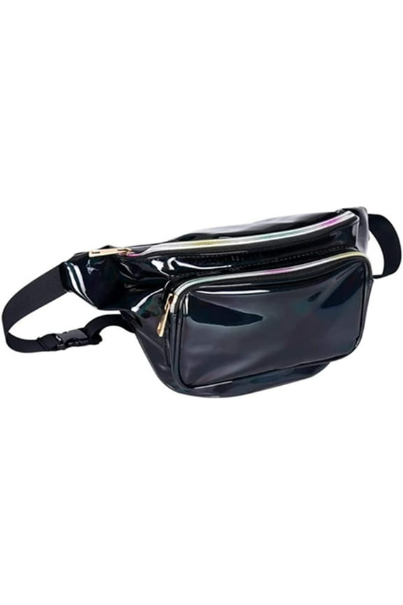 Waist Bag, Holographic Fanny Pack for Women/Men Waterproof Resistant Crossbody Waist Bag with Adjustable Belts for Travel, Party, Festival Rave, Running, Hiking