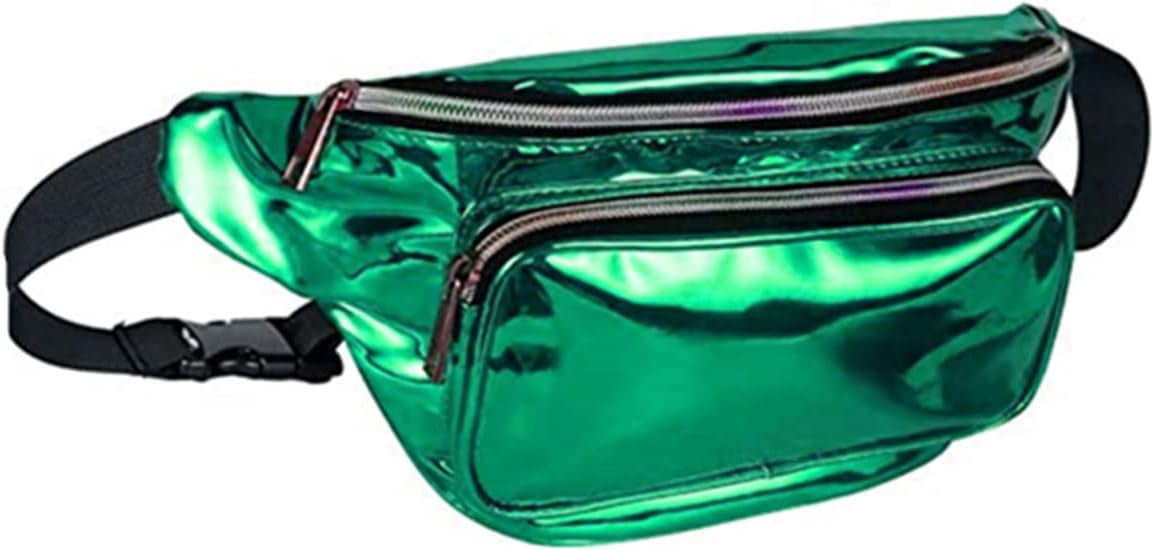 EONQY Waist Bag, Holographic Fanny Pack for Women/Men Waterproof Resistant Crossbody Waist Bag with Adjustable Belts for Travel, Party, Festival Rave, Running, Hiking