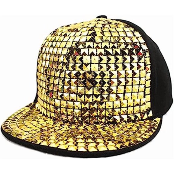 EONQY Women Baseball Cap, Shiny Baseball Cap Sequin Reflective Baseball Hat Rivets Hip Hop Caps for Boys Girls