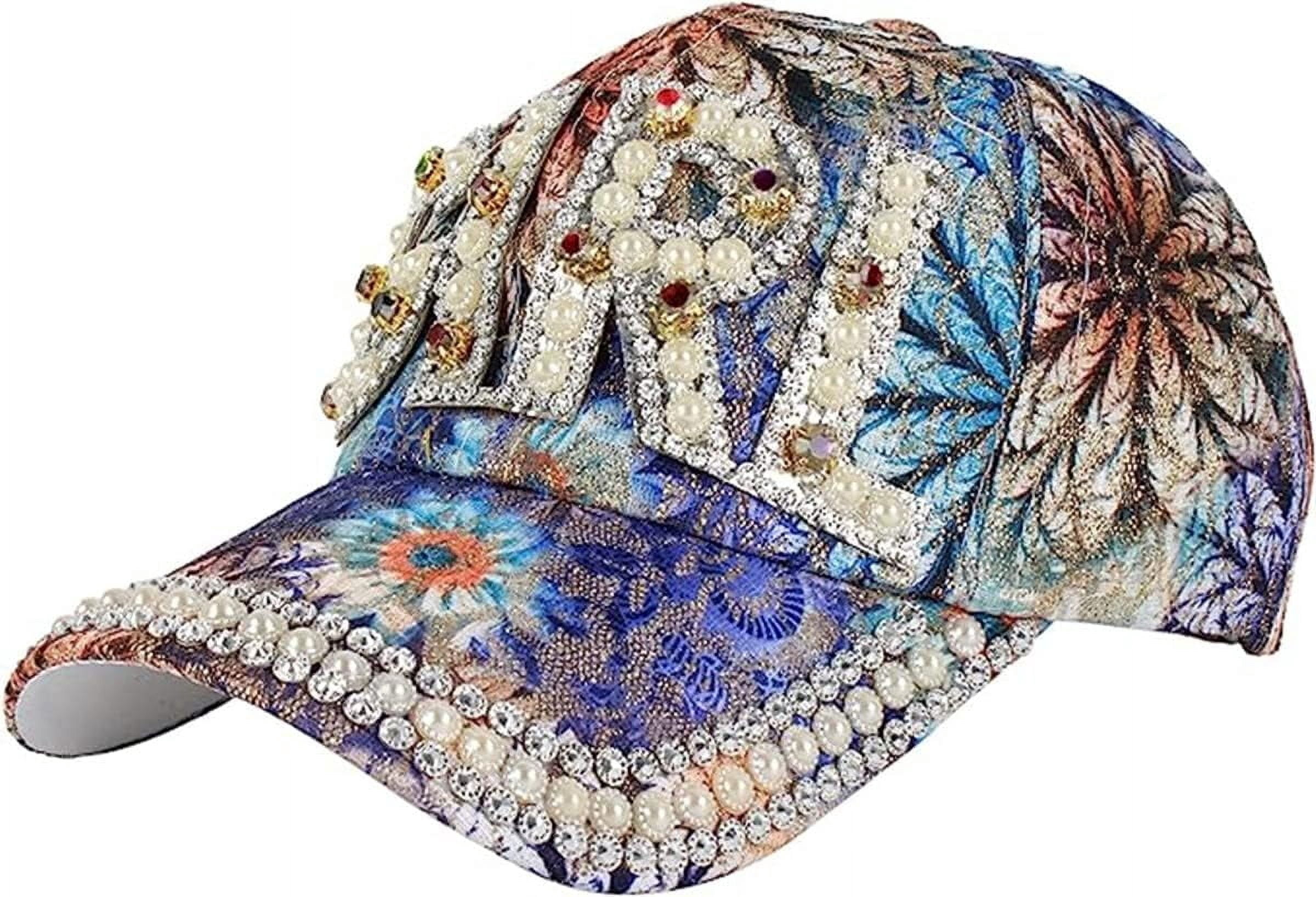 EONQY Women Rhinestone Crystals Baseball Cap Bling Bling  display picture 3