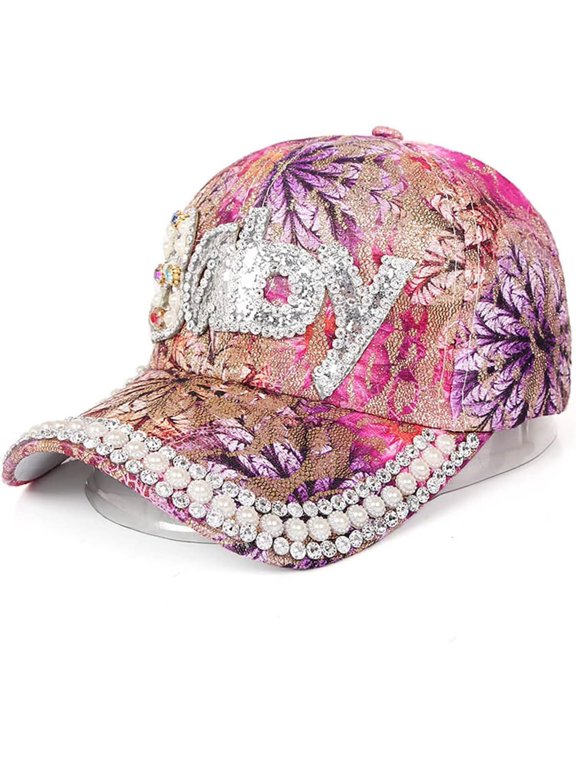 Women Rhinestone Crystals Baseball Cap Bling Bling Adjustable Sun Hat Hip Hop Caps Fashion Hats