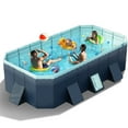 EONROACOO 113in Foldable Swimming Pool NonInflatable Above Ground Kiddie Pool for 18 People