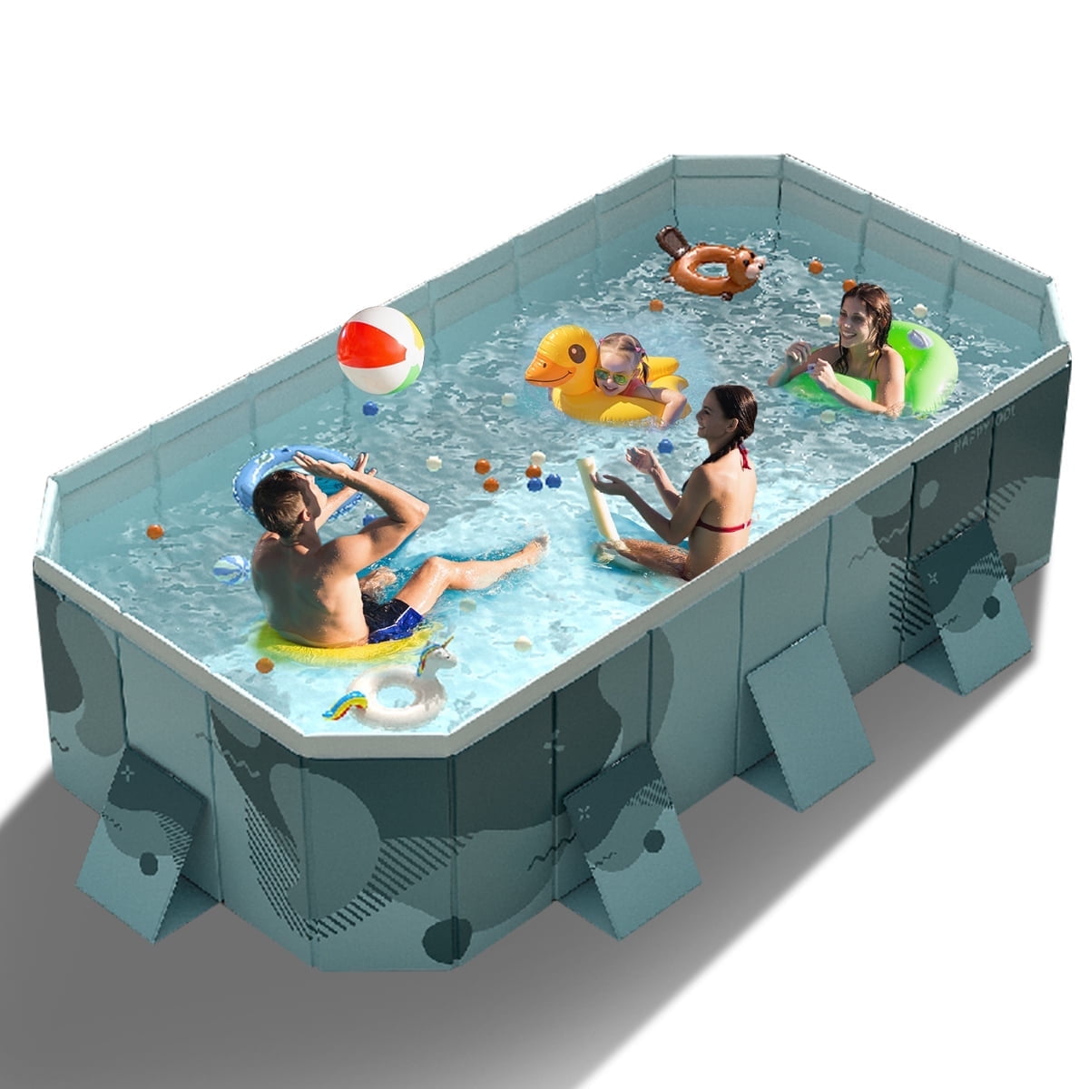 EONROACOO Large Foldable Swimming Pool for Adults, Big Size Backyard