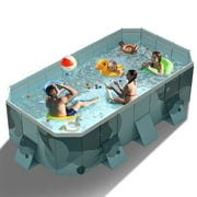 EONROACOO 113in Foldable Swimming Pool Non-Inflatable Above Ground Kiddie Pool(Green)