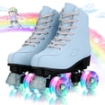 thumbnail image 1 of EONROACOO Light up Girls Boys Roller Skates, Blue Double-Row Skates for Kids Teen,Youth 5/Women's 5.5, 1 of 10