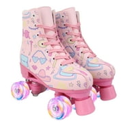 EONROACOO Roller Skates for Girls, Women Kid Teen Light up 4 Wheels Roller Skates Youth 3