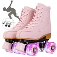 thumbnail image 1 of EONROACOO Roller Skates for Women Girls with Light up Wheels, Adult Pink Skates(Women 8.5/Men 7), 1 of 10
