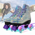 thumbnail image 1 of EONROACOO Sliver Roller Skates for Women Girls Light up 4 Wheels Skates,Adult(Women 10/Men 8.5), 1 of 11