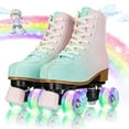 thumbnail image 1 of EONROACOO Teen Kids Roller Skates, Light-up Wheels Double-Row Quad Skates,Youth 3, 1 of 10