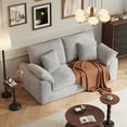 thumbnail image 1 of EOP 75.6" Wide Cloud Compression Sofa, Full Sponge Loveseat with Deep Seat, Upholstered Couch with 4 Pillows, No Assembly Required for Small Living Spaces, Light Gray, 1 of 9
