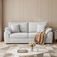 thumbnail image 1 of EOP 89.76" Wide Cloud Compression Sofa, Full Sponge Loveseat with Deep Seat, Upholstered Couch with 4 Pillows, No Assembly Required for Small Living Spaces, Beige, 1 of 10