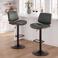 thumbnail image 1 of EOP Adjustable Swivel Bar Stools Set of 2, Faux Leather Upholstered Counter Height Chairs with Back Dining Barstools for Kitchen Island, Green, 1 of 10
