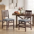 thumbnail image 1 of EOP Folding Dining Chairs Set of 2, Wooden Foldable Dining Room Chairs for Kitchen & Small Spaces, Mid Century Modern Upholstered Kitchen chairs, No Assembly Required, Dark Gray, 1 of 11