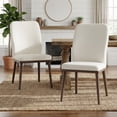 thumbnail image 1 of EOP Modern Dining Chairs Set of 2, Fabric Upholstered Dining Room Chairs, Wooden Armless Kitchen Side Chairs with Solid Wood Legs and Padded Seat, Beige, 1 of 7
