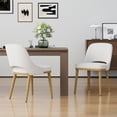 thumbnail image 1 of EOP Modern Dining Chairs Set of 2, Upholstered Dining Side Chairs with Solid Rubber Wood Legs, Open Back Design, Kitchen Dining Room Living Room Chairs with Curved Back, Beige, 1 of 11