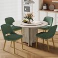 thumbnail image 1 of EOP Modern Dining Chairs Set of 4, Upholstered Dining Side Chairs with Solid Rubber Wood Legs, Open Back Design, Kitchen Dining Room Living Room Chairs with Curved Back, Green, 1 of 11