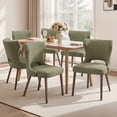 thumbnail image 1 of EOP Modern Fabric Upholstered Dining Chairs Set of 6, Wingback Dining Side Chairs with Solid Wood Legs, Farmhouse Dining Room Chairs for Dining Kitchen Living Room, Green, 1 of 10