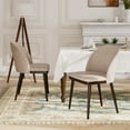 thumbnail image 1 of EOP Modern Upholstered Dining Chairs Set of 2, Wooden Dining Side Chairs with Curved Backrest, Armless Kitchen Chairs for Dining Room & Restaurant, Camel, 1 of 6
