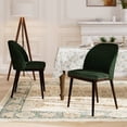 thumbnail image 1 of EOP Modern Upholstered Dining Chairs Set of 2, Wooden Dining Side Chairs with Curved Backrest, Armless Kitchen Chairs for Dining Room & Restaurant, Green, 1 of 6
