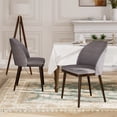 thumbnail image 1 of EOP Modern Upholstered Dining Chairs Set of 2, Wooden Dining Side Chairs with Curved Backrest, Armless Kitchen Chairs for Dining Room & Restaurant, Light Gray, 1 of 5