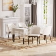thumbnail image 1 of EOP Modern Upholstered Dining Chairs Set of 4, Wooden Dining Side Chairs with Curved Backrest, Armless Kitchen Chairs for Dining Room & Restaurant, Beige, 1 of 1
